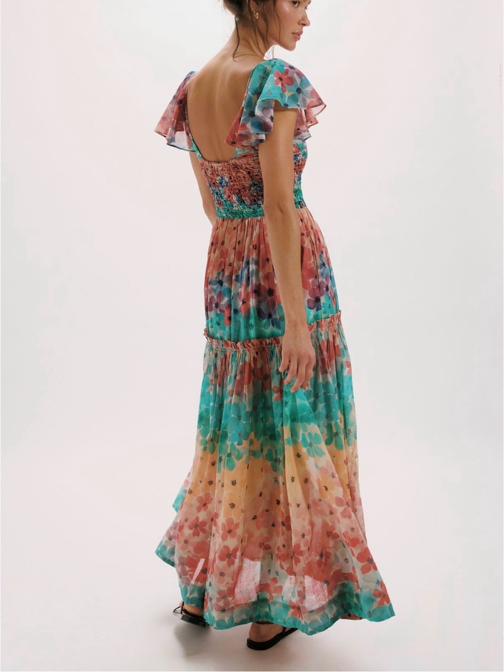 NWT Free People Sunshine Maxi Dress in Soft Tropic Combo Size Large MSRP $298 - Picture 2 of 12